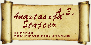 Anastasija Štajcer vizit kartica